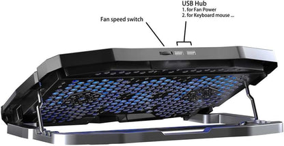 Oxhorn Laptop Cooling Stand 4 High Adjustable, 4 Silent Fans Fit up to 17″ Laptop