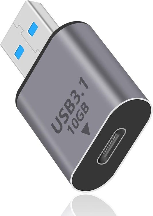 Duttek USB C Female to USB Male Adapter 3.1 GEN 2, 10Gbps USB C to USB 3.1 OTG Adapter Supports Bi-Directional Transmission for MacBook Laptop, Charger, Power Bank 1Pack