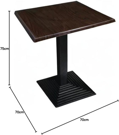 Bolero Square Table Top, 700 mm Size, Dark Brown