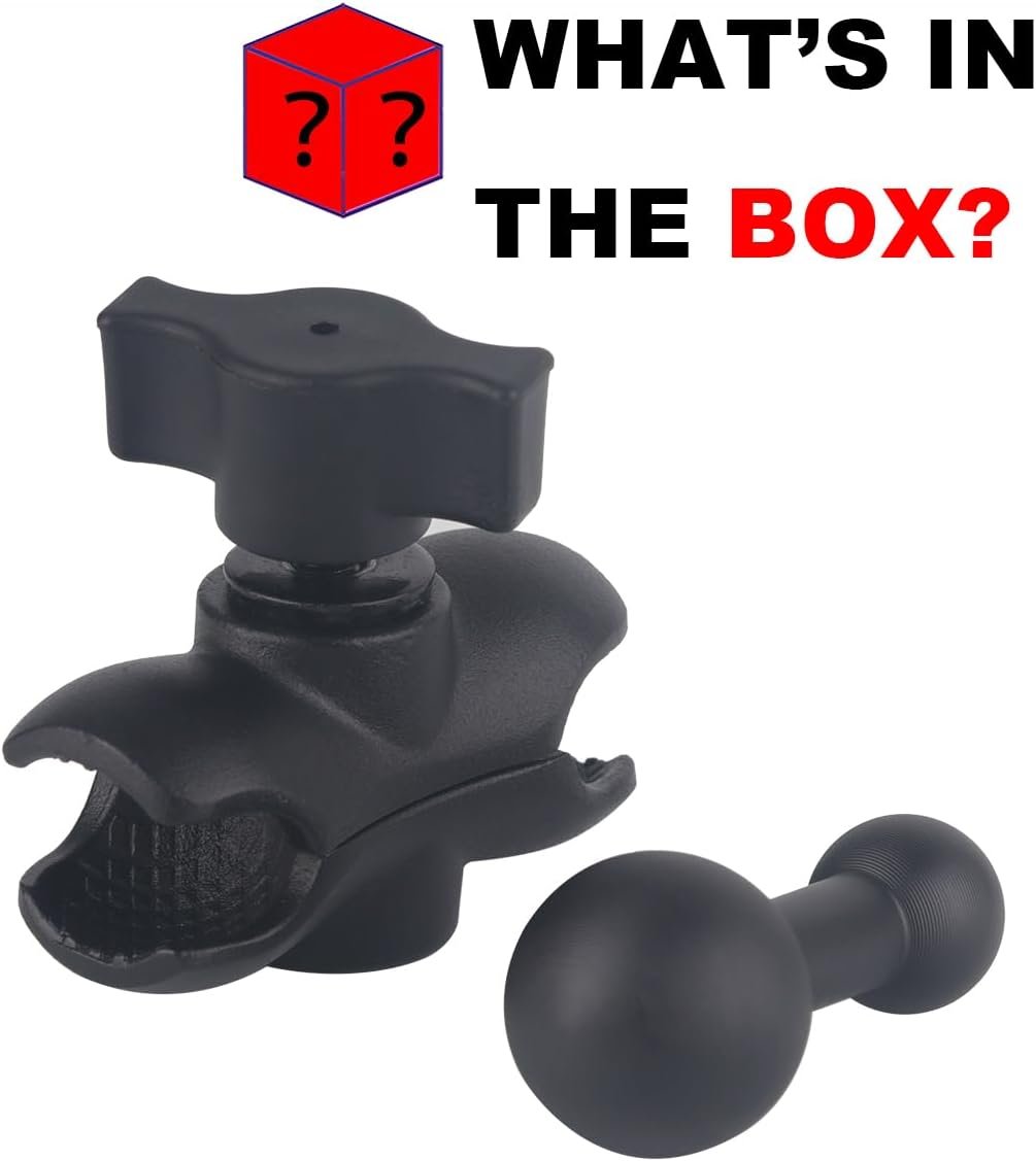 1 inch to 17mm Ball Adapter for RAM Mounts B Size Double Socket Arm, Compatible with Garmin GPS, 25mm Female Socket to 17mm Male (2.4" Short Arm)