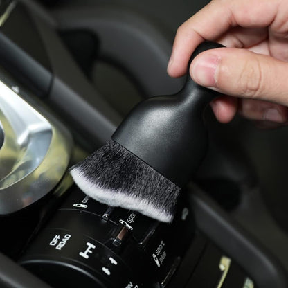 Car Interior Detailing Brush,Soft Bristle Cleaning Brush Car Detailing Brush Dusting Brush,Car Interior Cleaning Tool,Auto Detail Brush Car Dash Duster Brush (Black&White with Cap)