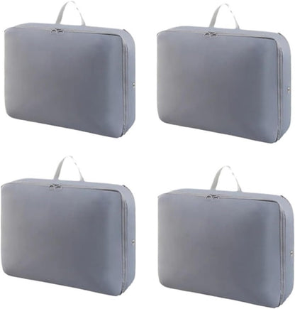 Baskets for closet organization 4PCS/set Compression Packing Clothes Down Jacket Cotton Quilt Storage Foldable Large Capacity Expansion Organizer Bag(Gray)