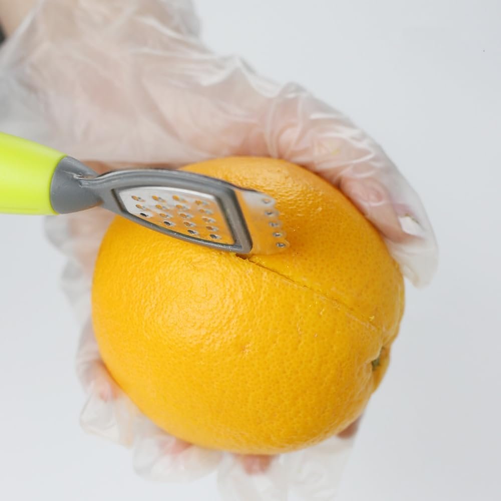 Sbuccia grattugia 3 in 1 in acciaio inox, per sbucciare limone, utensile da cucina per cocktail, lime e arance, gadget da cucina (grigio)