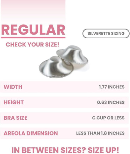 SILVERETTE The Original Silver Nursing Cups, Silverettes Metal Healing Nipple Covers for Breastfeeding, Nursing Shield, 925 Silver Nipple Cover Guards, Soothe and Protect Sore Nipples -Made in Italy