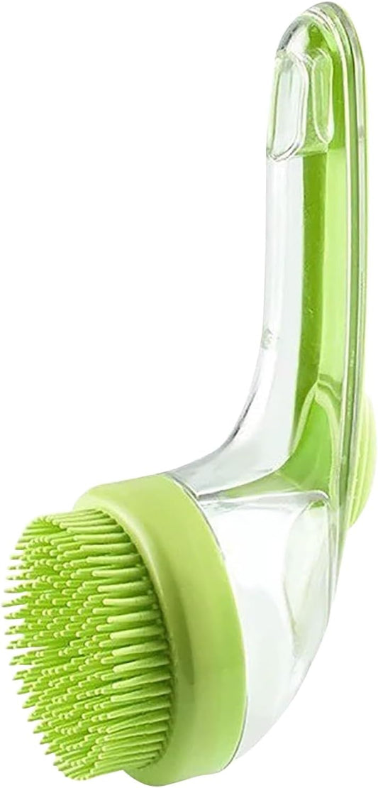 Pet Bath Brush, Dog Grooming Scrubber, Bristle Massage Tool with Anti Slip Handle,19cmx7.4 Inches Gentle Bathing Brush for Puppies, Cats, Horses, Spa Wash, Cleaning and De Shedding