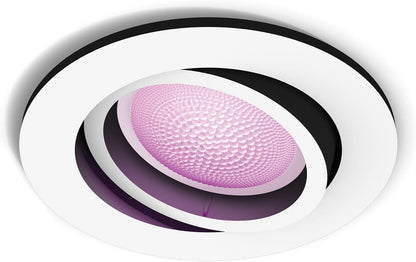 Philips Hue White And Color Ambiance Centura Smart Recessed Spotlight Round Base, Bluetooh, 6 W, White, 1 Unit, Pack of 1