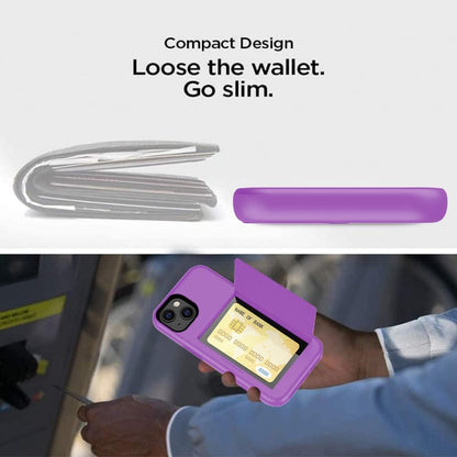 Asuwish Phone Case for iPhone 14 6.1 inch with Tempered Glass Screen Protector Cover and Credit Card Holder Stand Slim Hybrid Cell Accessories iPhone14 5G i i-Phone i14 iPhone14case Women Men Purple