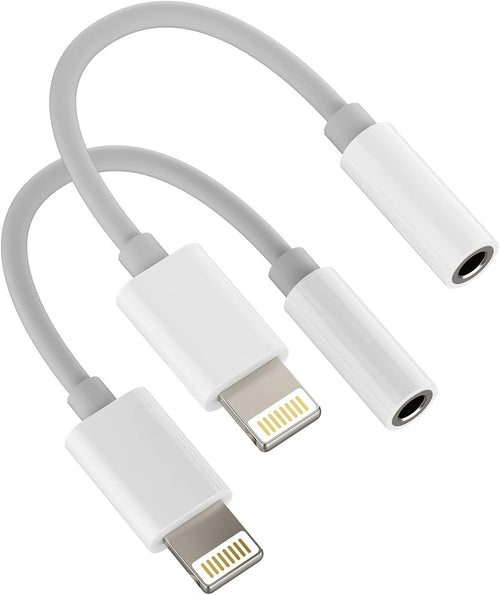 iPhone AUX Lightning to 3.5mm Adapter for Headphone Jack Dongle Splitter Cable(2pack)Audio Cord Adaptador Para Apple MFI Certified Music Earphone Converter for 11 12 13 14 Pro Max X 7 8 Plus Mini Ipad
