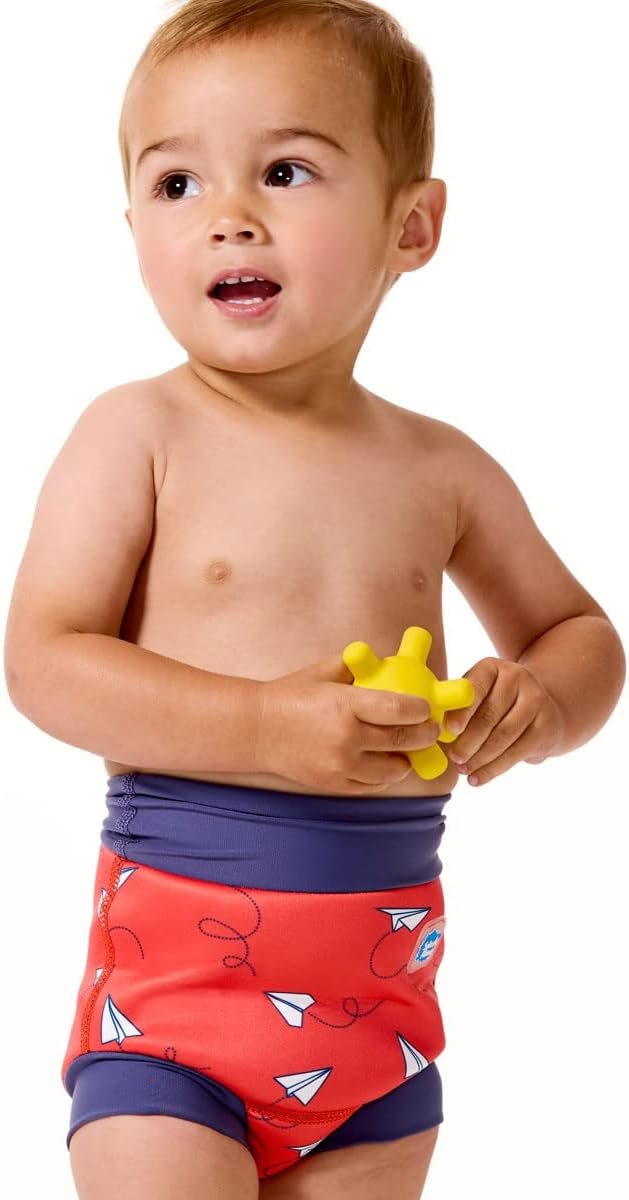 Splash About Happy Nappy Swim Diaper Paper Planes Red, 12-24 Months