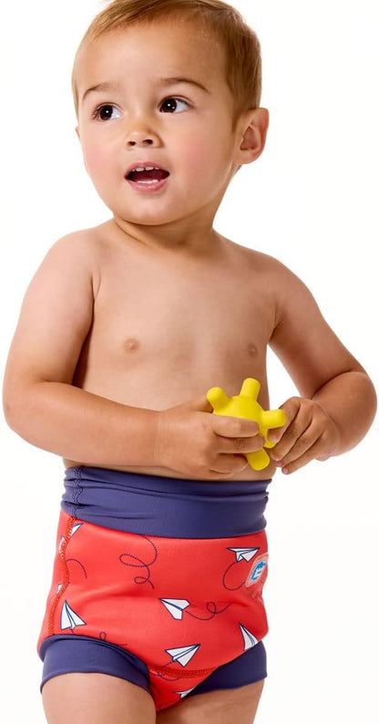 Splash About Happy Nappy Swim Diaper Paper Planes Red, 12-24 Months