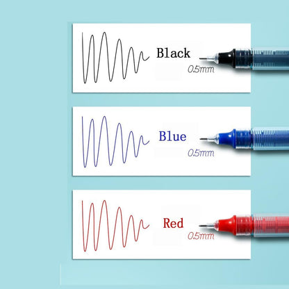 CCINEE16 Pieces Straight Liquid Neutral Pen, 0.5mm nib Writing Pen for Office Stationery Supplies (Blue)