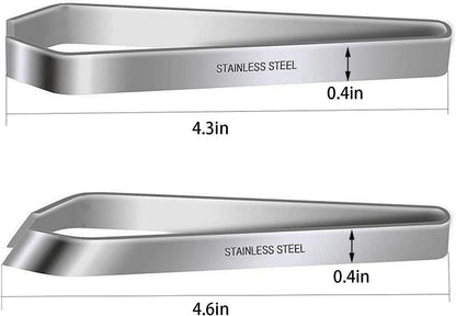 2 Pcs Fish Bone Tweezers Stainless Steel Flat and Slant Fish Bone Pliers Professional Fish Tweezers, Kitchen Seafood Tool(4.6")