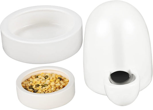 MERRYHAPY 3Pcs Small Animal Feeding and Watering Set Durable Hamster Water Bottle Food Feeder