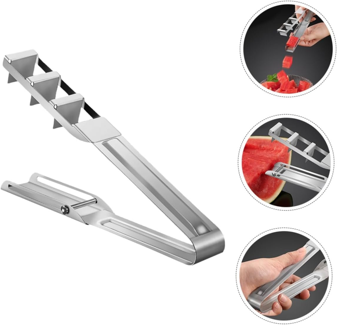Zerodeko Stainless Steel Watermelon Slicer - Fruit Cutter Watermelon Cutter Slicer Tool Uniform Cube for Fruits Events Picnic Food Prep