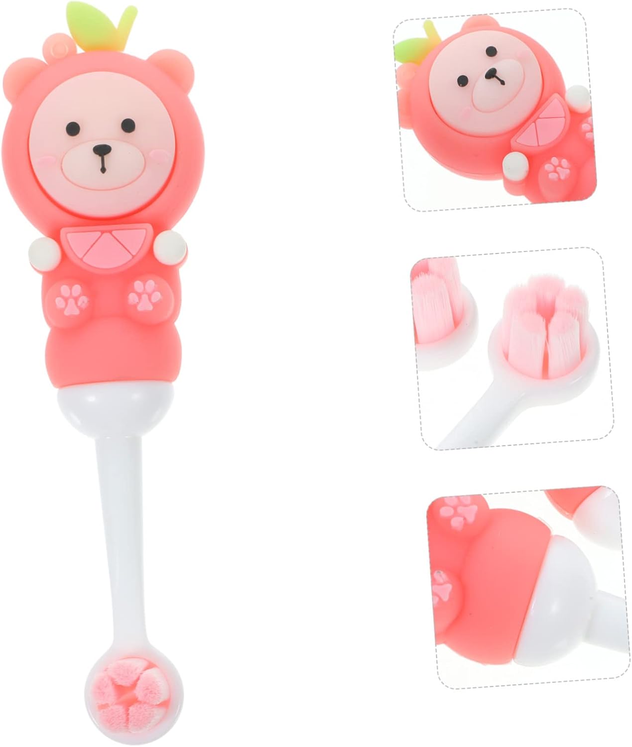 COLLBATH 2pcs Cute Bear Manual Toothbrushes Soft Bristle Tooth Brush for Ages Ergonomic Design with Durable Handle Gentle Care for Little Teeth and Gums