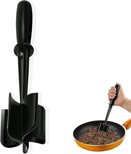 Meat Chopper, Hamburger Chopper, Potato Masher-Professional Multifunctional Heat Resistant Nylon Ground Beef Smasher Kitchen Tools and Gadgets, Safe for Non-Stick Cookware.