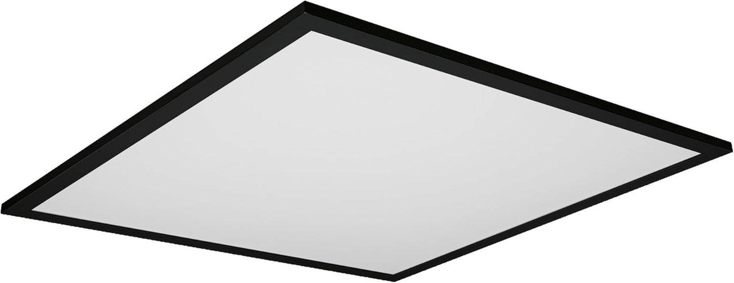 LEDVANCE WiFi Ceiling Light, Black, 40W, 2700LM, 3000-6500K, 60x60cm, Dimmable Wall Light, RGB Technology, Smart+Planon, Controlled via App or Alexa or Google Voice Assistant