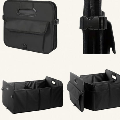 Naisfei Car Storage Box, Car Trunk Organiser Cargo Storage, Foldable Waterproof Oxford Cloth Multi-Compartment Trunk Organizer, Adjustable Straps for Car Storage(21.6 x 12.6 x 12.6 inches)