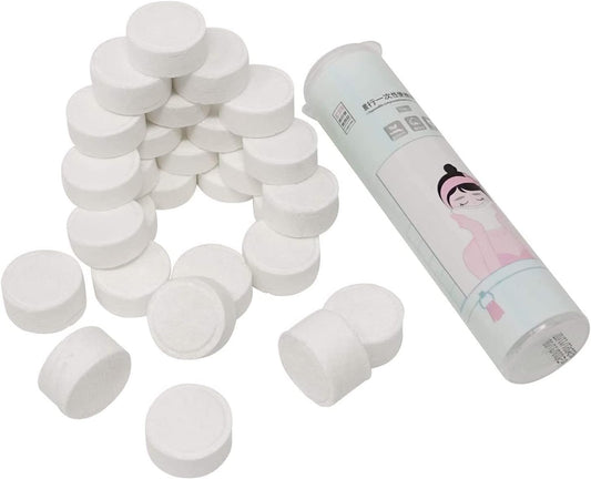 CF GROW 30pcs Mini Compressed Towelettes, Disposable Capsule Towel Magic Facial Cleansing Wipes Outdoor Travel Replacement Tissue, Camping, Home, Bathroom, Beauty Salon Use, 20x20x12 millimetres