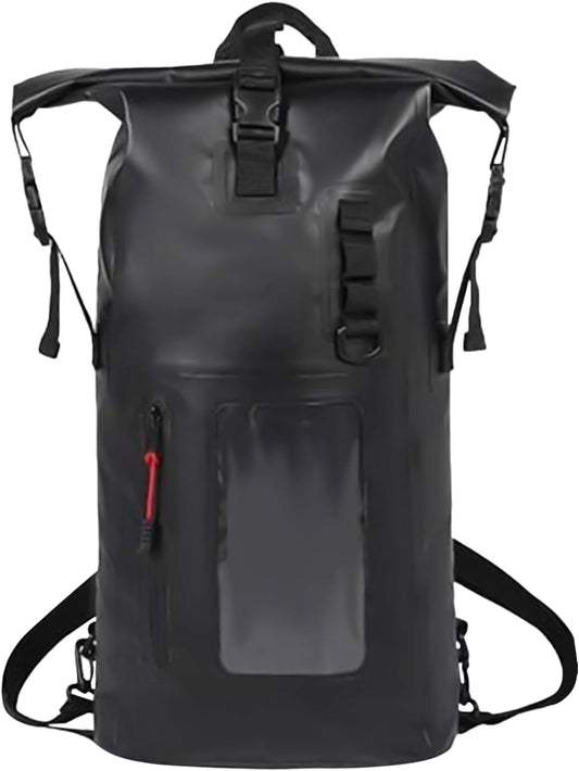 Dry Backpack, Waterproof Bags Backpack, 11.02x6.3x25.98 Inches Large Capacity Portable Storage, Camping Gear Bag for Swimming, Kayaking, Boating, Beach and Outdoor Travel, Black, Refer to description