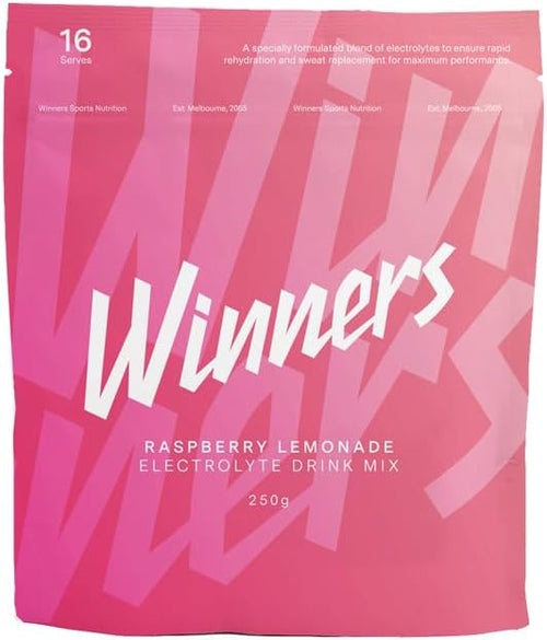 Winners Sports Nutrition Electrolyte Drink Mix in Raspberry Lemonade 250g