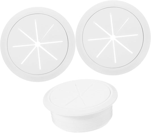 TEHAUX 3Pcs Desktop Wire Hole Plug Round Cable Hole Covers for Cable Management Durable Plastic Design for Office and Home Desks Tidy Up Your Workspace with Stylish Wire