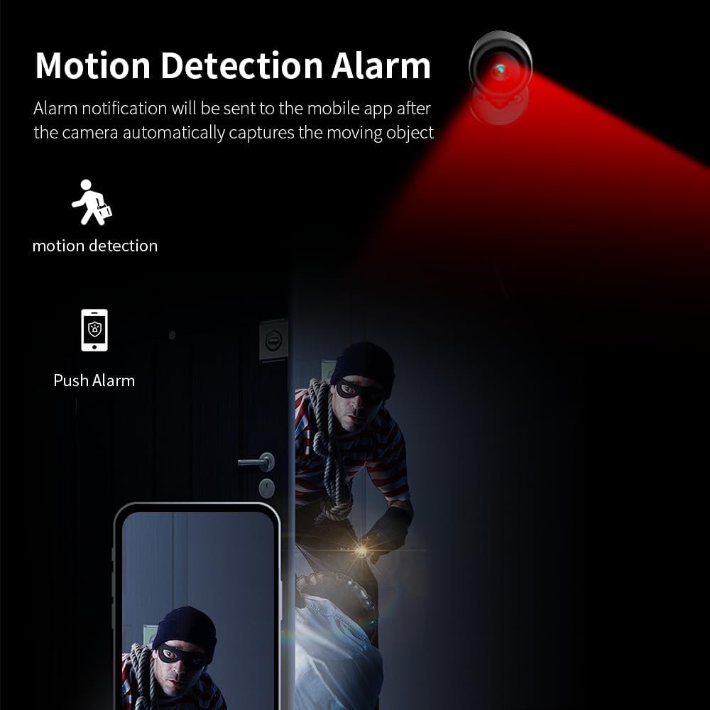 1080p Security Camera (2.4G Only), Small Indoor Camera, WiFi Wireless, Night Vision, Motion Detection, Nanny Cams Wireless with Cell Phone App and Sound for Home Baby Pet Monitoring