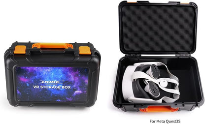 Meta Quest 3S Bag, Travel Case, Shockproof EVA Hard Shell Case, Anti-Scratch Organizer Divider Box Compatible with VR Accessories