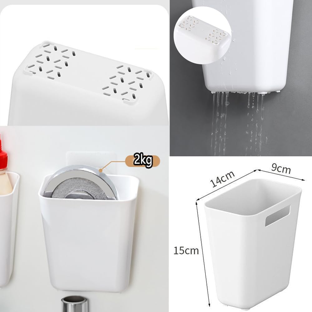 4 Piece Kitchen Cabinet Door Storage Box,Self Adhesive Wall Mounted Storage Box,Wardrobe/Bathroom/Refrigerator Small Items Organizer