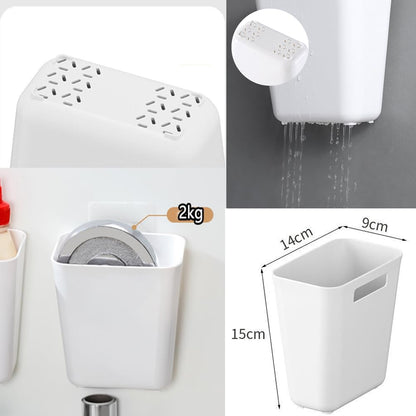 4 Piece Kitchen Cabinet Door Storage Box,Self Adhesive Wall Mounted Storage Box,Wardrobe/Bathroom/Refrigerator Small Items Organizer