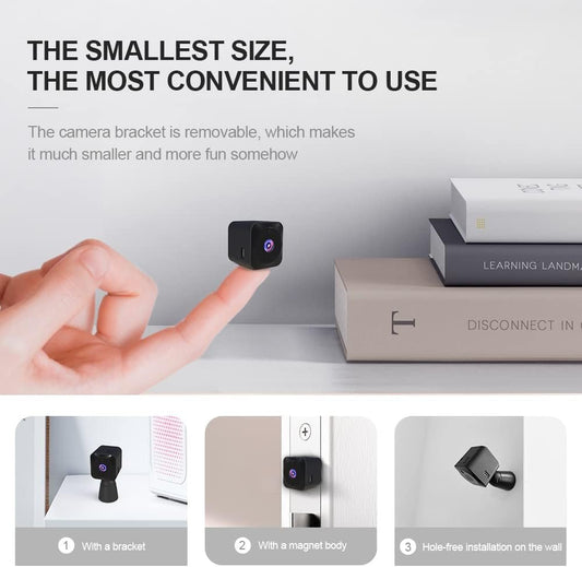AOBOCAM Smallest Security Camera 4K HD Indoor WiFi Hidden Clear Live Video Battery Powered Long Standby Time Cam Compact Tiny Wireless Surveillance Cameras with Phone App Easy Setup for Home (Q18)
