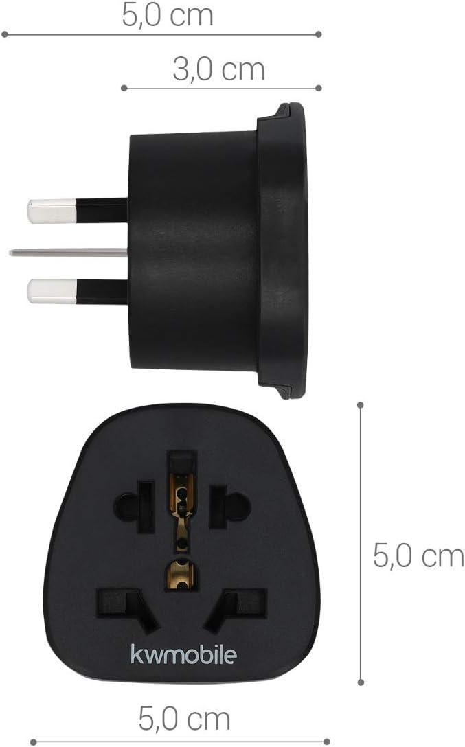 kwmobile 2 x Travel Adapter Type I - Travel Travel Travel Adapter Australia China New Zealand for Shaver Charger and More