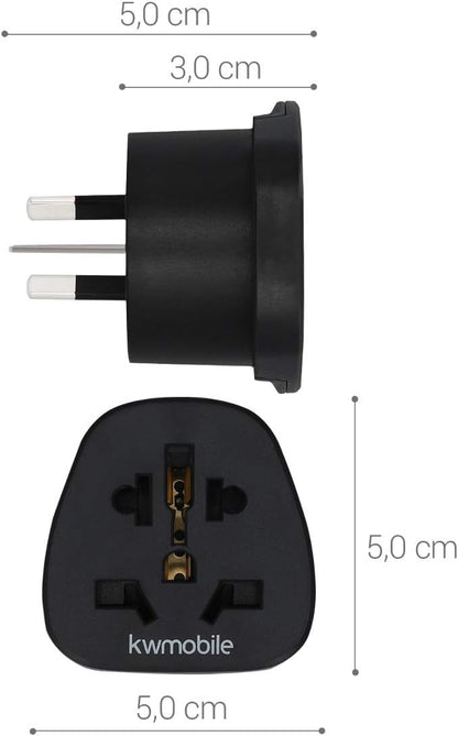 kwmobile 2 x Travel Adapter Type I - Travel Travel Travel Adapter Australia China New Zealand for Shaver Charger and More