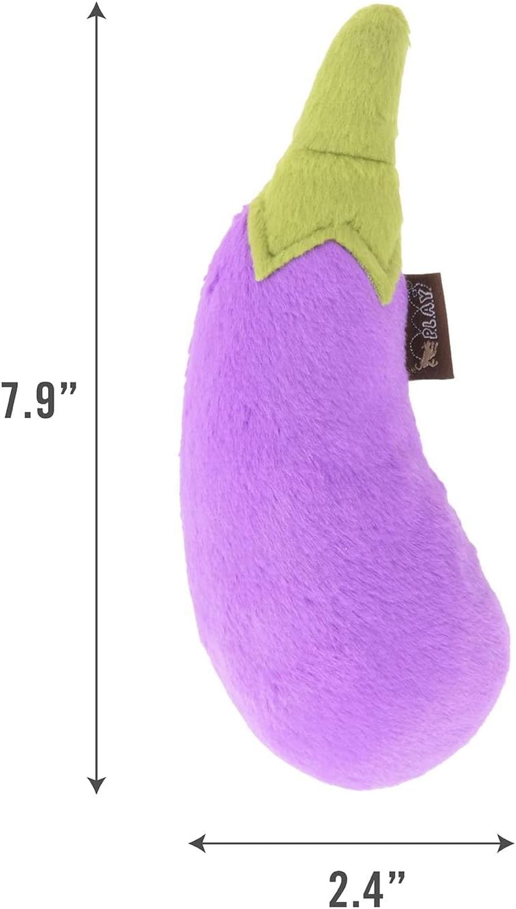 P.L.A.Y. PY7024ASF Farm Fresh Toys Plush Toy for Dogs and Cats Eggplant/Aubergine