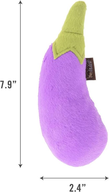 P.L.A.Y. PY7024ASF Farm Fresh Toys Plush Toy for Dogs and Cats Eggplant/Aubergine