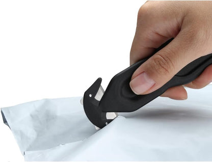 Nova Safety Cutter Tool, Ergonomic Film Cutting Blade, Box, strap, carton and package Opener (Black, 5 Pack)
