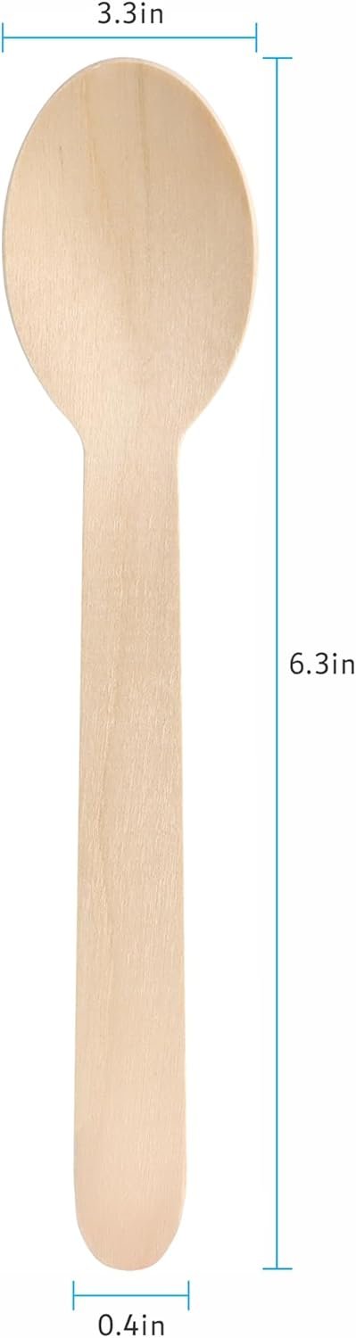 Pantry Value [300 Combo Pack] Compostable Wooden Cutlery Set, 150 Forks - 100 Spoons - 50 Knives Disposable Utensils for Parties, Camping, and Everyday Use- Biodegradable Silverware Sets