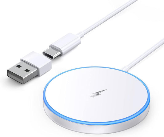 Magnetic Wireless Charger 15w iPhone Mag-Safe Charger for iPhone 16 Pro Max/16 Pro/16/16 Plus/15/14/13/12 Series AirPods 3/2/Pro/Pro 2 LED Magnet Charging Pad Mag Safe with Dual Charging Ports