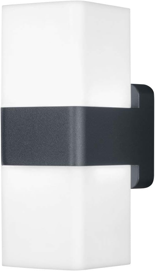 LEDVANCE Smart LED Outdoor Wall Light with WiFi Technology for Outdoor, RGB Colors Changable, Made of Dark Grey Aluminium, Compatible with Google and Alexa, SMART+ WIFI CUBE UPDOWN