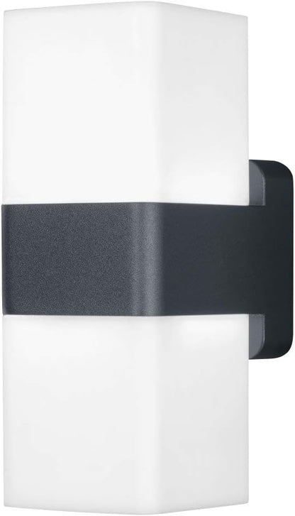 LEDVANCE Smart LED Outdoor Wall Light with WiFi Technology for Outdoor, RGB Colors Changable, Made of Dark Grey Aluminium, Compatible with Google and Alexa, SMART+ WIFI CUBE UPDOWN