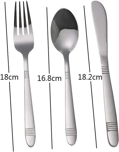 Callyne Set of 3 Stainless Steel Camping Flatware Set with Case