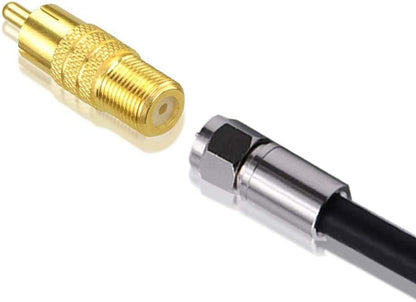 VCE 5-Pack F Type Female to RCA Male Coaxial Cable Audio Adapter Connector,Gold Plated