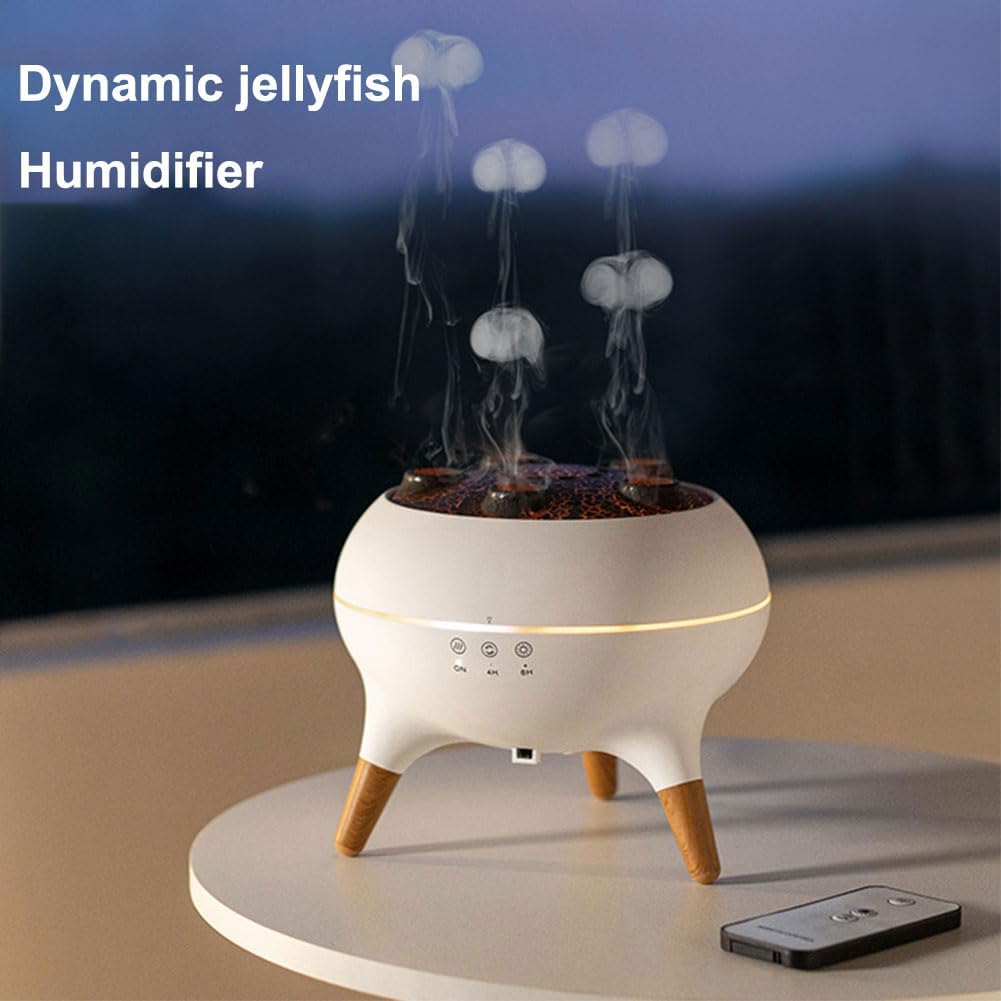 AZURAOKEY Essential Oil Diffusers, 250ML Dynamic Jellyfish Aromatherapy Diffuser Humidifier with 7 Colors LED Lamp Air Jellyfish Diffuser Humidifier for Home Bedroom Officec