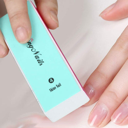 Nail Buffer, Nail Buffer Block, Nail Files and Buffers 4 Way Nail Buffer and Shine Kit – 4 Step Mini Natural Nail Polisher Sanding File Block for Professional Manicure Nail Care or Nail Salon 5pcs.