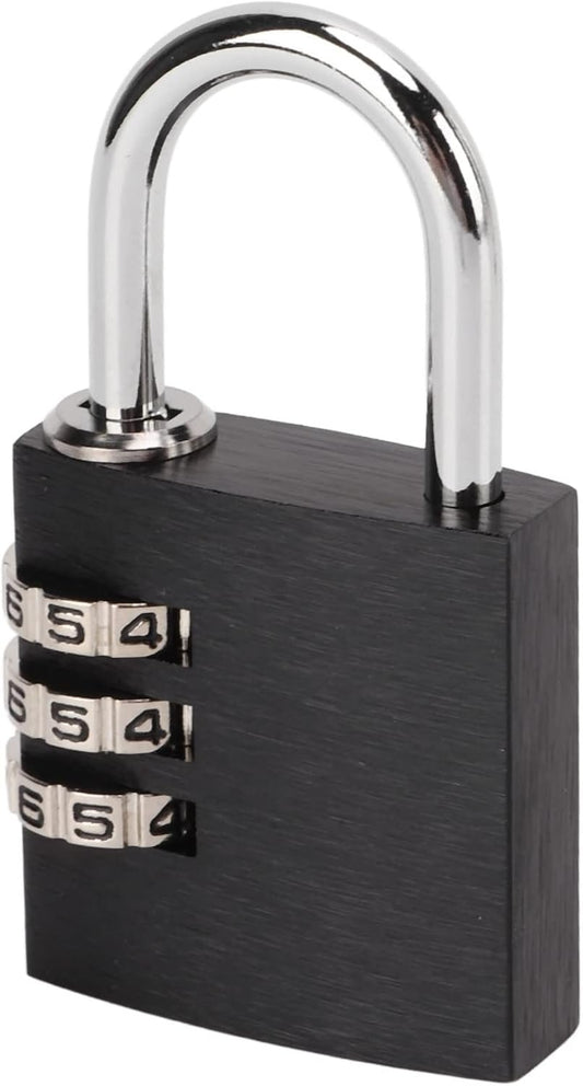3-Digit Security Nation Padlock for Gym Lockers, Toolboxes, and Luggage - Lightweight Aluminum Oy (Large Lock)