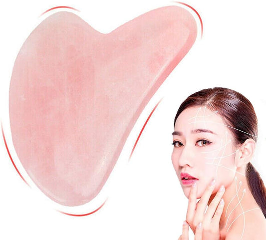 Gua Sha Scraping Tool, Natural Rose Quartz Gua Sha Facial Tools, Skin Care Gua Sha Facial Spa, Guasha Heart Shaped Massage Stone Facial Massager, Rose Quartz Scraping Board Skin Anti-Aging