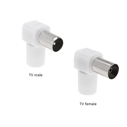 ECSiNG 16Pcs 90° Angle TV Coaxial Antenna TV Plug Antenna Connector RF Coaxial Coupling Coaxial Connector Adapter Electronic Accessories