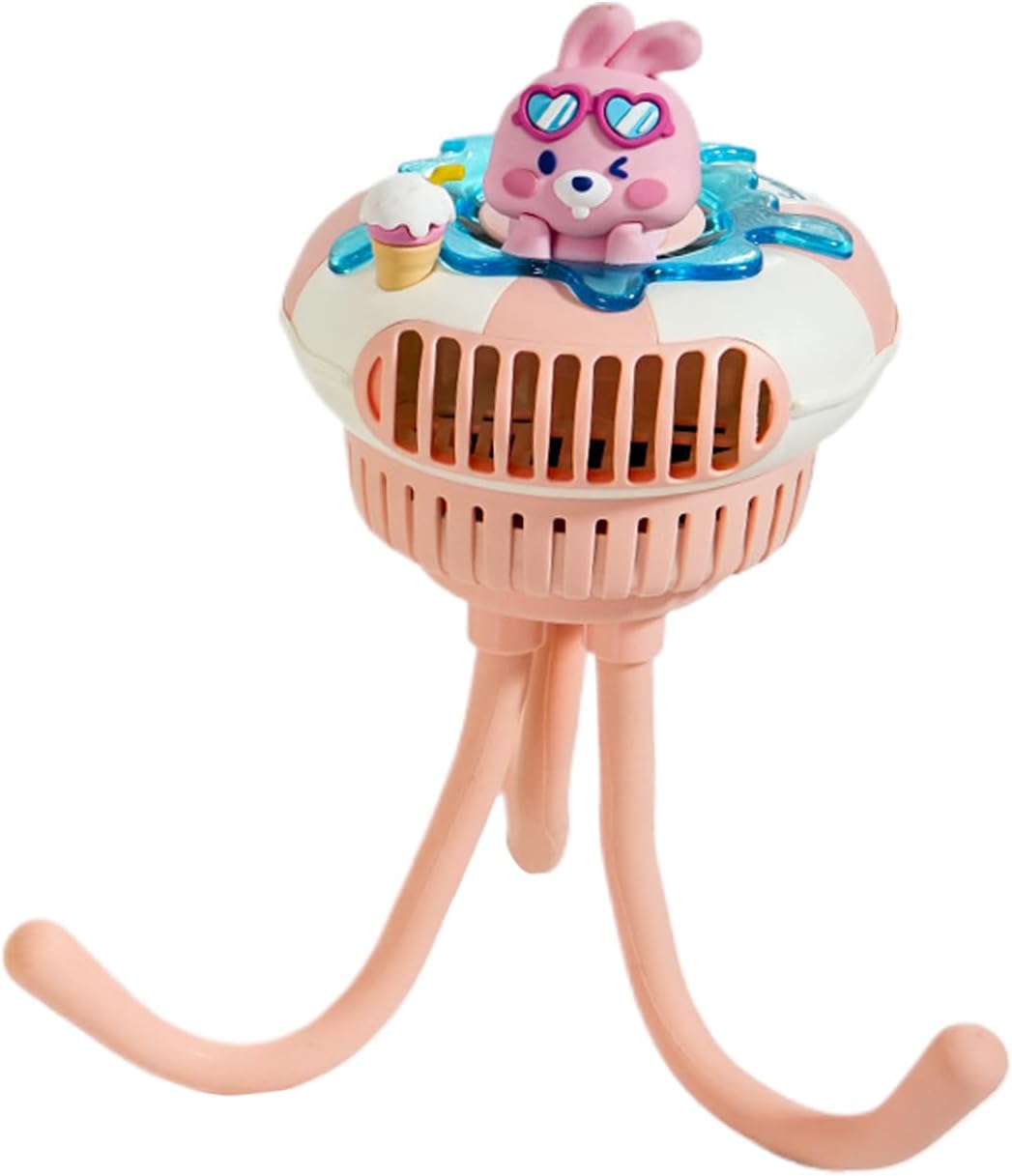 Nuyhgtr Stroller Fan, Small Fan with 3 Speed Settings, Quiet Baby Travel Gear for Outdoor Camping, Bedroom, Sleeping Crib, Car Seat, Sturdy Materials, 9.6 x 9.5 x 25 cm