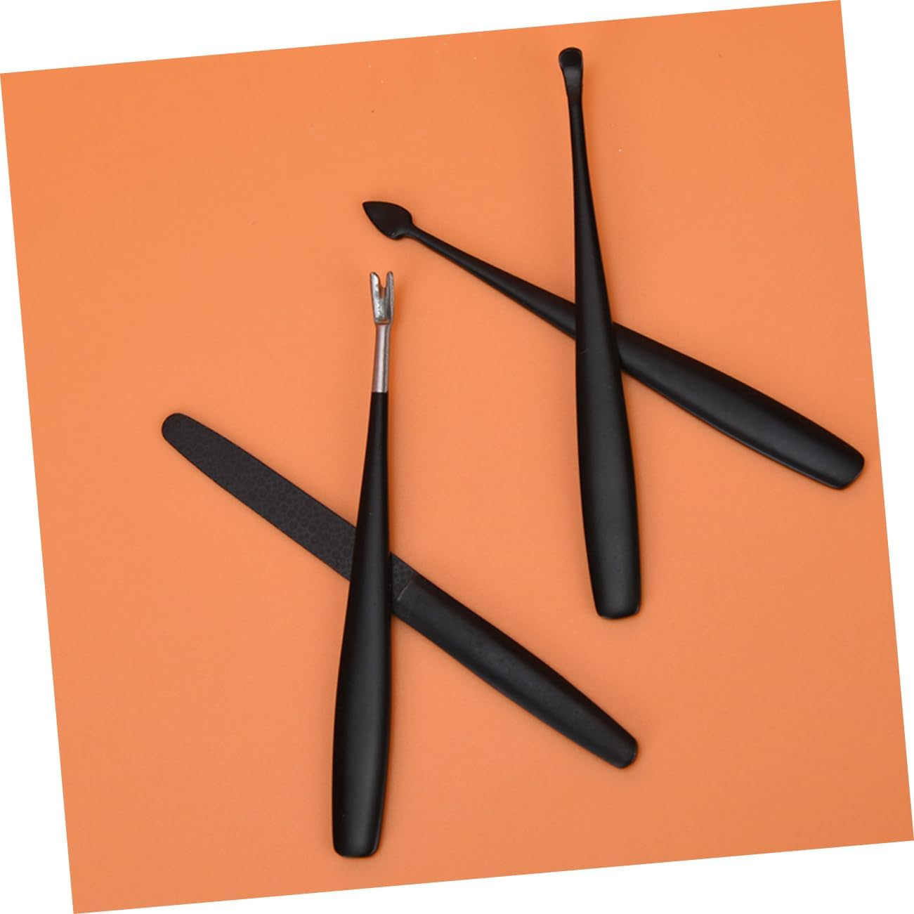 ASAKKURA 1set Stainless Steel Cuticle Tool Manicure Dead Skin Forks Cuticle Trimmer Nail Files and More Professional Nail Care Kit for Home Salon Use