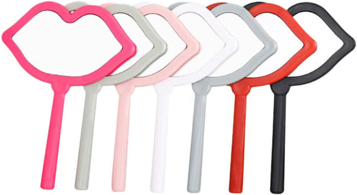 DEARMAMY 7Pezzi Portatile Specchietti Compatti Multi Per Viaggio Design Irregolare Per Labbra Accessorio Per Make Up Colori Misti